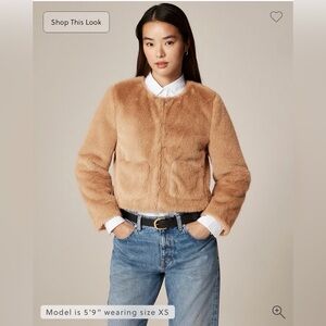 J. Crew Faux fur lady jacket NWT Size M